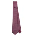 Ferragamo Gancini-jacquard Tie In Red