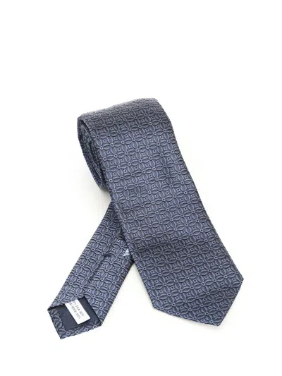 Ferragamo Gancini Jacquard Tie Ties And Bow Ties Blue