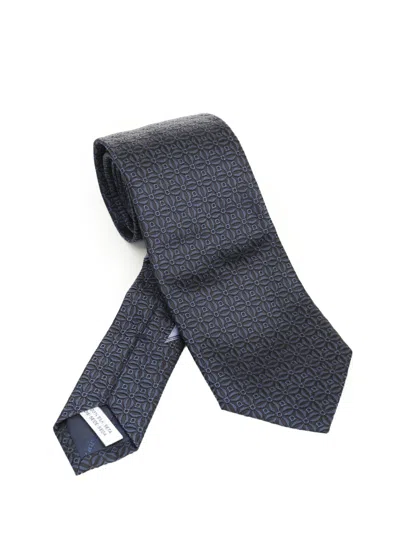 Ferragamo Gancini Jacquard Tie Ties And Bow Ties Blue