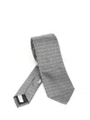 Ferragamo Gancini Jacquard Tie Ties And Bow Ties Grey In Gray