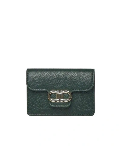 FERRAGAMO GANCINI-BUCKLE LEATHER WALLET