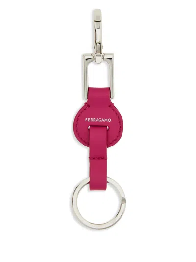 Ferragamo Gancini Key Holder In Pink