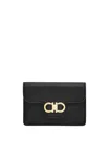Ferragamo Gancini Calfskin Keyring Wallet In Black
