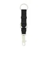 Ferragamo Gancini Leather Strap Keyring In Black