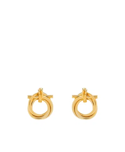 Ferragamo Gancini Knot Earrings In Yellow