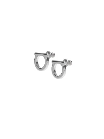Ferragamo 'gancini' Large Earrings In Brown