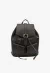 Ferragamo Leather Backpack Adjustable Straps Front Pockets In Brown