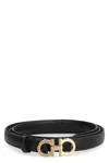 Ferragamo Gancini' Fixed Belt - Black In Black