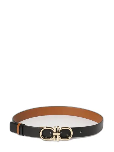 Ferragamo Gancini Leather Belt In Pattern