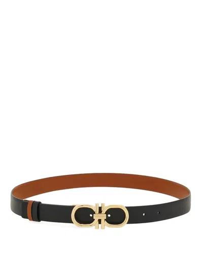 Ferragamo Gancini Leather Belt In Multi
