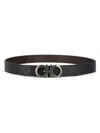 Ferragamo Reversible Leather Belt Iconic Buckle In Black