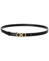 Ferragamo Torchon Gancini Leather Belt In Black