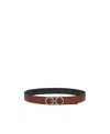 Ferragamo Gancini Leather Belt In Black