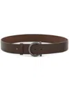 Ferragamo Gancini Leather Belt In Brown