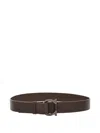 Ferragamo Gancini Leather Belt In Brown