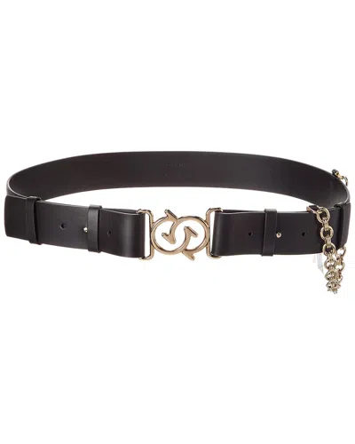 Ferragamo Gancini Leather Belt In Brown