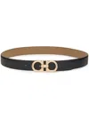 Ferragamo Gancini Leather Belt In Neutrals