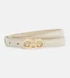 Ferragamo Gancini Leather Belt In White