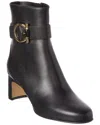 Ferragamo Gancini Leather Boot In Black
