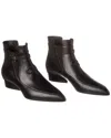 Ferragamo Gancini Leather Bootie (authentic ) In Black