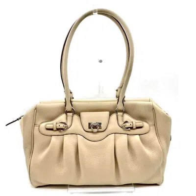 Pre-owned Ferragamo Gancini Leather Boston Bag Handbag ()