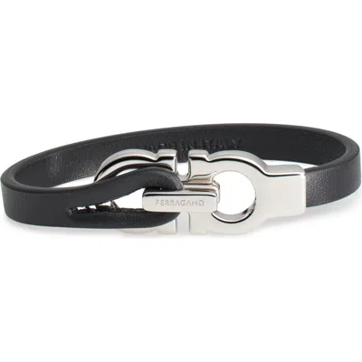 Ferragamo Gancini Bracelet In Black