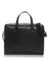 Ferragamo Gancini Leather Briefcase In Black