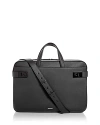 Ferragamo Gancini Leather Briefcase In Nero
