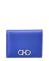 Ferragamo Gancini Compact Wallet In Blue