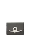 Ferragamo Gancini Leather Card Holder In Black