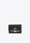 Ferragamo Gancini Leather Cardholder In Black