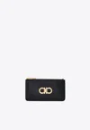 Ferragamo Gancini Leather Cardholder In Black