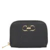 Ferragamo Gancini Leather Coin Purse In Black