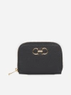 Ferragamo Gancini Leather Coin Purse In Black