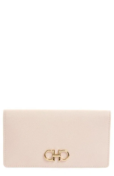 Ferragamo Gancini Leather Continental Wallet In Pink