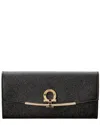 Ferragamo Gancino Clip With Textured Finish In Black
