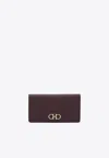 Ferragamo Gancini Leather Continental Wallet In Purple