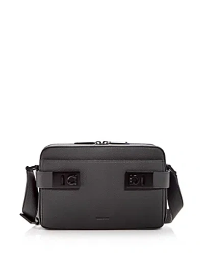 FERRAGAMO MEN'S GANCINI LEATHER CROSSBODY