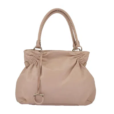 Pre-owned Ferragamo Gancini Leather Handbag () In Pink