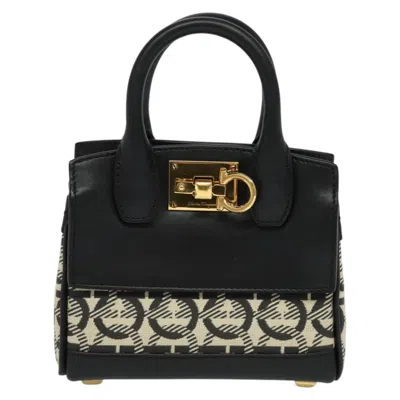 Pre-owned Ferragamo Gancini Leather Handbag () In Black