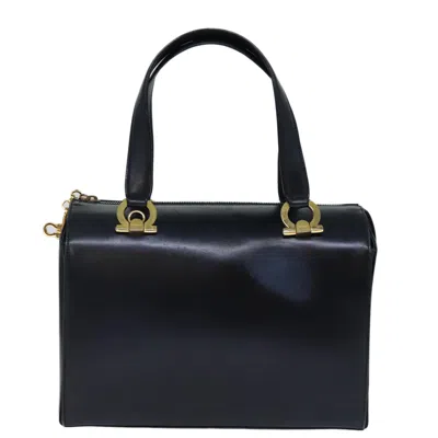 Pre-owned Ferragamo Gancini Leather Handbag () In Blue