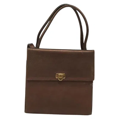 Pre-owned Ferragamo Gancini Leather Handbag () In Brown