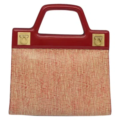 Pre-owned Ferragamo Gancini Leather Handbag () In Red