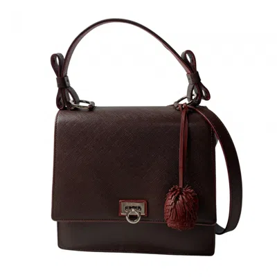Pre-owned Ferragamo Gancini Leather Handbag Shoulder Bag () In Brown