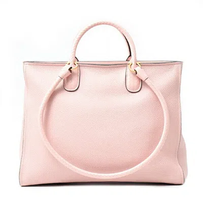 Pre-owned Ferragamo Gancini Leather Handbag Tote Bag () In Pink