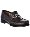 Ferragamo Round Head Business Casual Shoes In Black