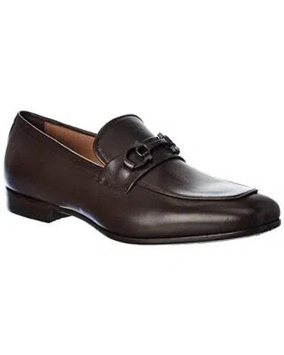 Pre-owned Ferragamo Gancini Leather Loafer Men's Brown 12 E