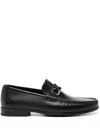 Ferragamo Calf Leather Loafers With Gancini Buckle