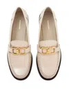 Ferragamo Beige Round Toe Loafers