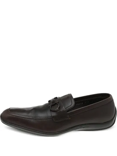 Pre-owned Ferragamo Gancini Leather Loafers